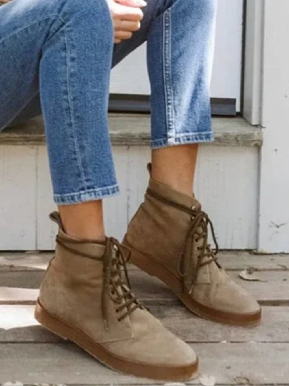 Jenni Kayne Oiled Leather Canyon Boot Stone Tan Nubuck 40 10
